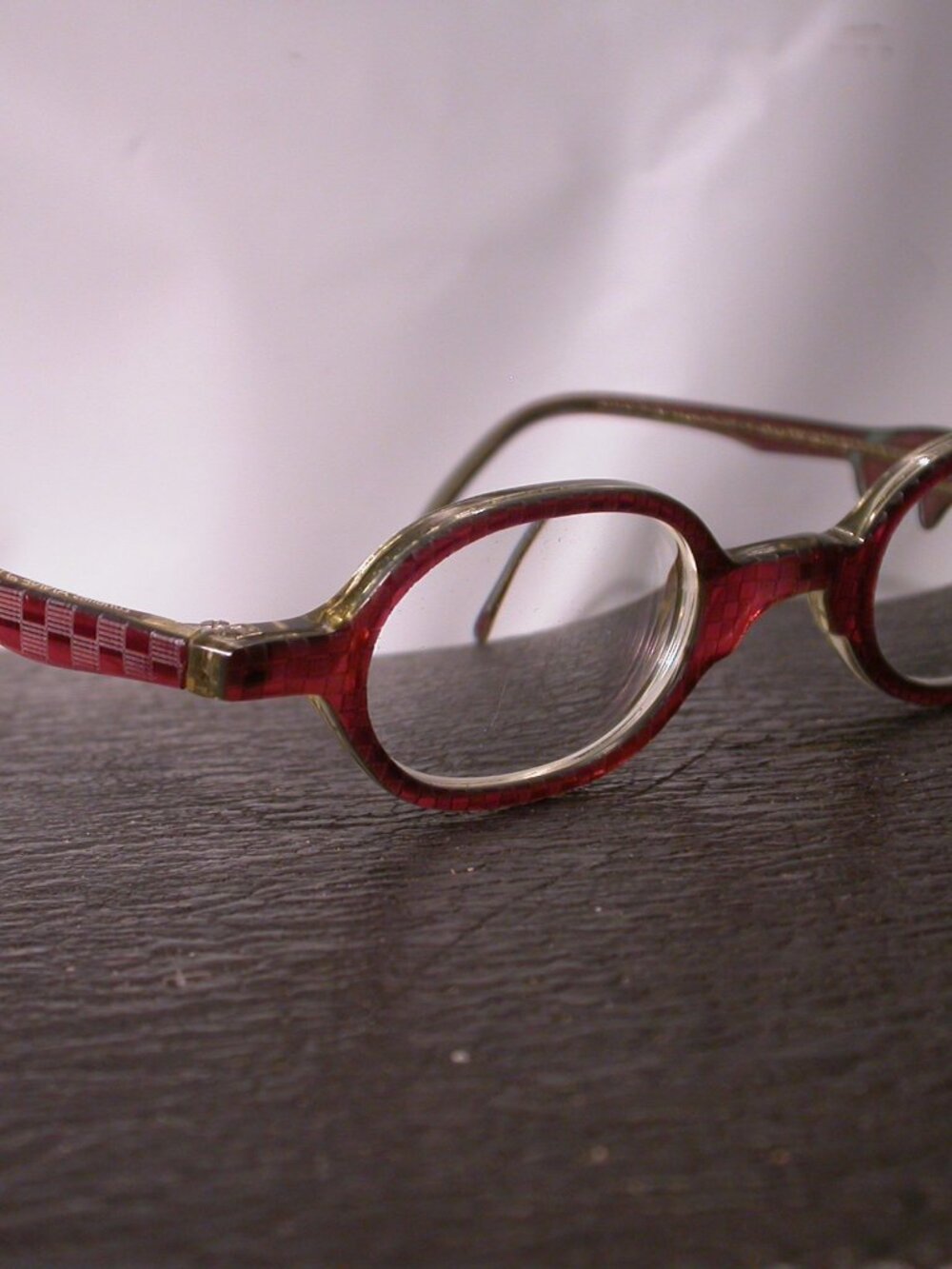 Authentic Anne et Valentin Lunettes Red Checker Eyeglasses Made in France